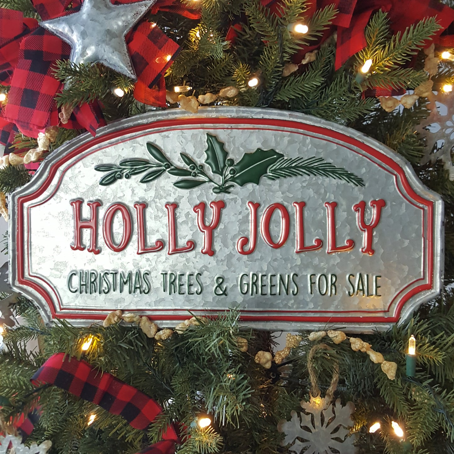 "Holly Jolly" Metal Sign