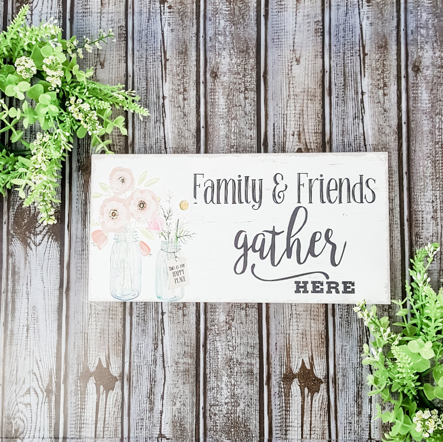 Family and Friends Gather Here Box Sign