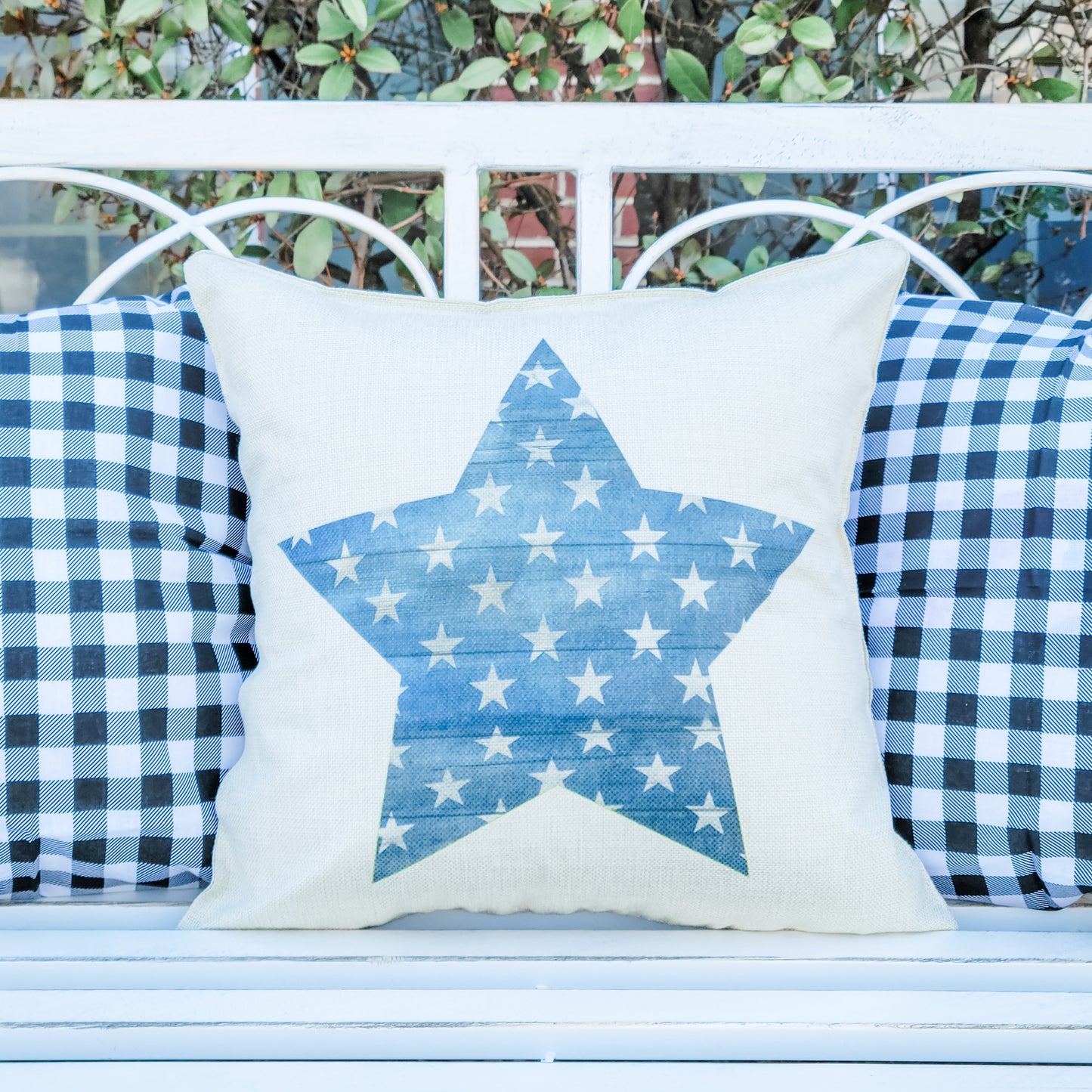 Blue Star Pillow Cover