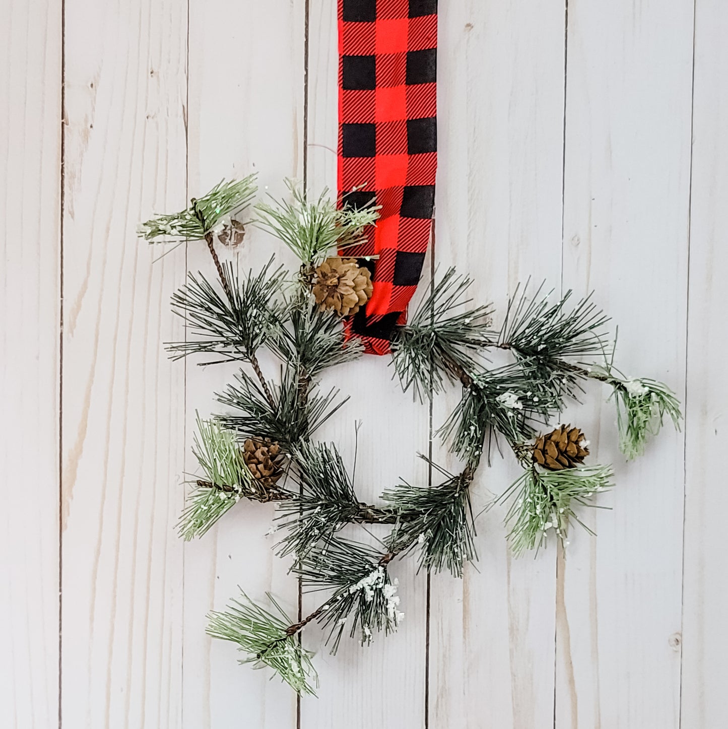 Snowy Pine with Cones Mini Wreath