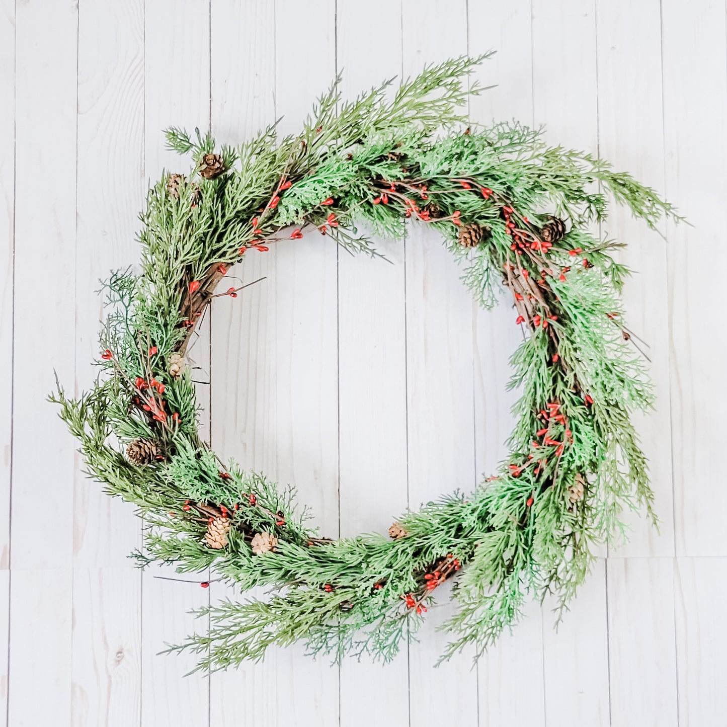Evergreen and Berries Wreath