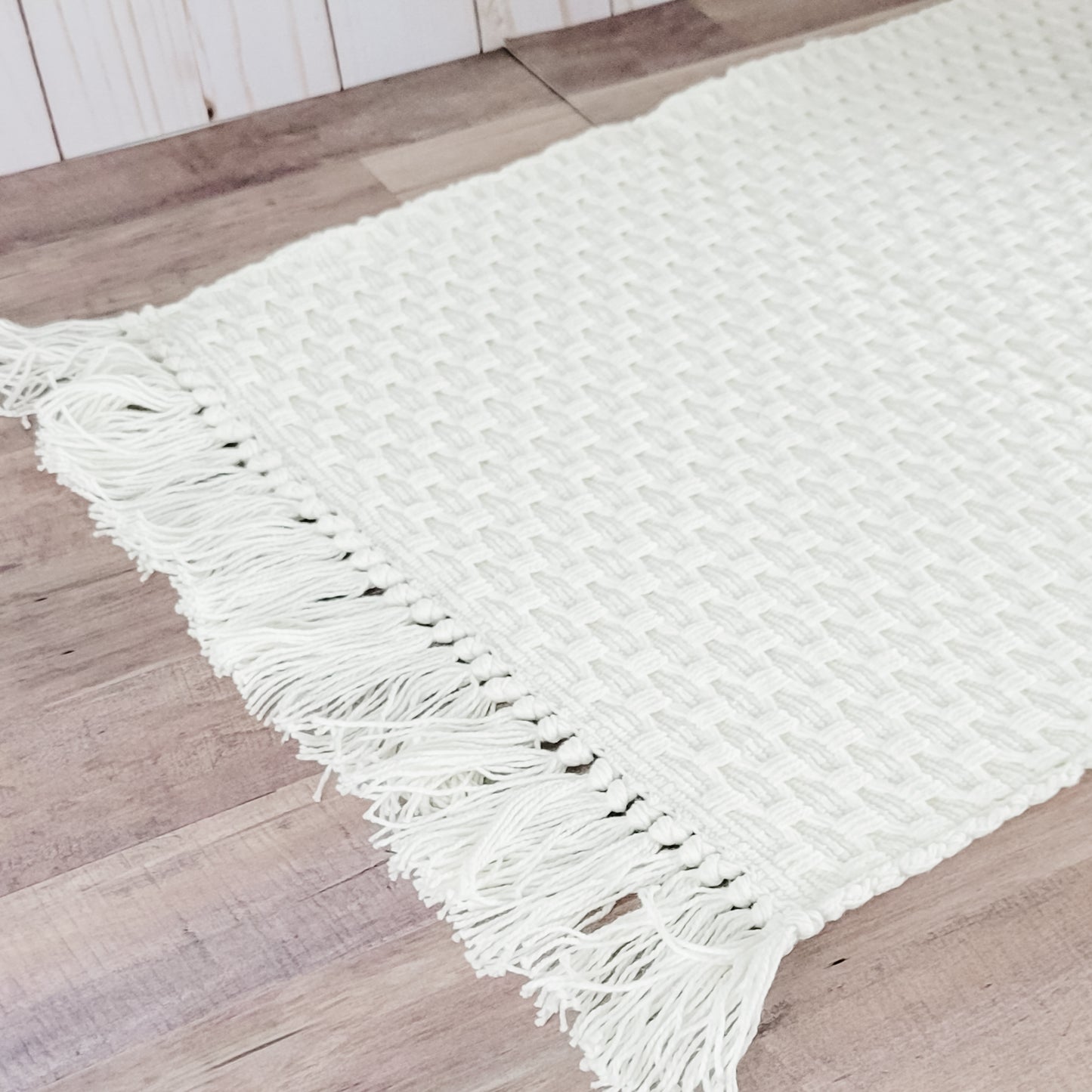 Ivory Woven Cotton Table Runner