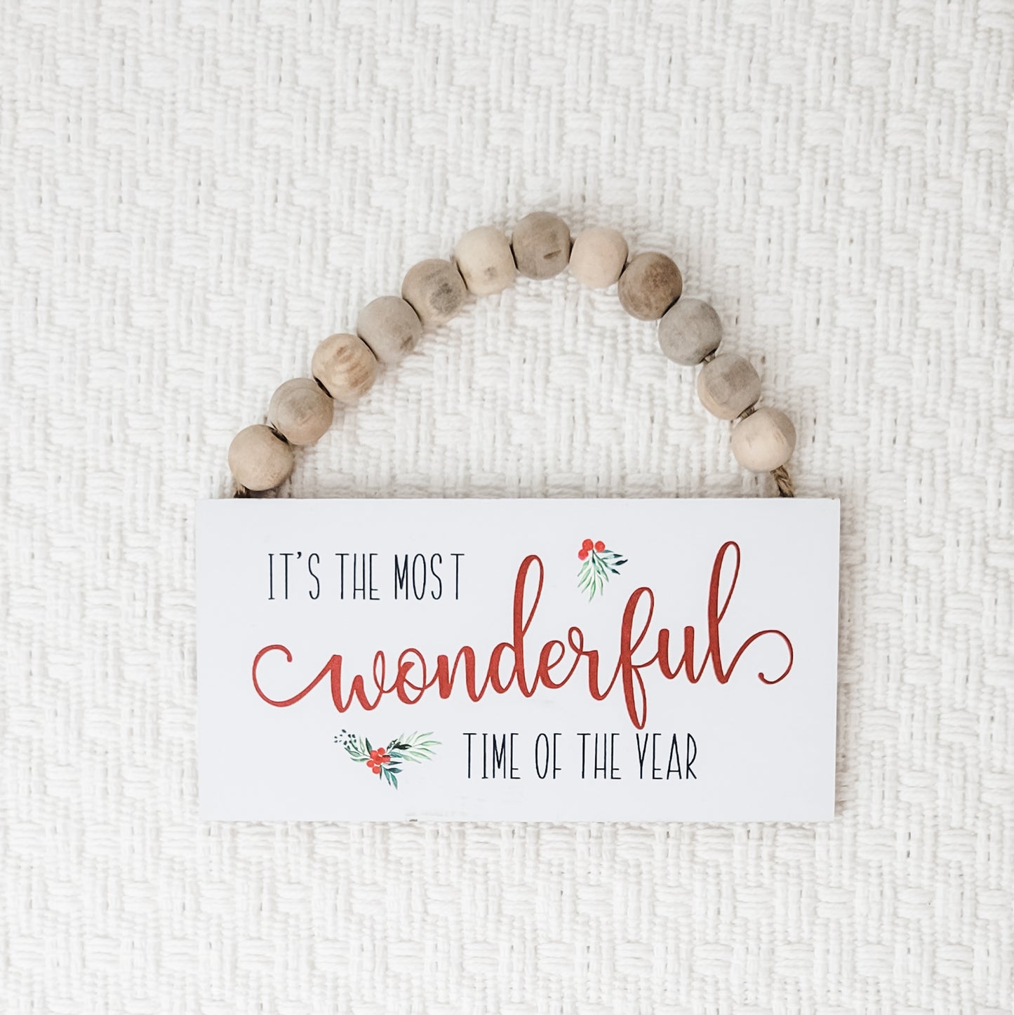 Wood Beads Most Wonderful Time Ornament