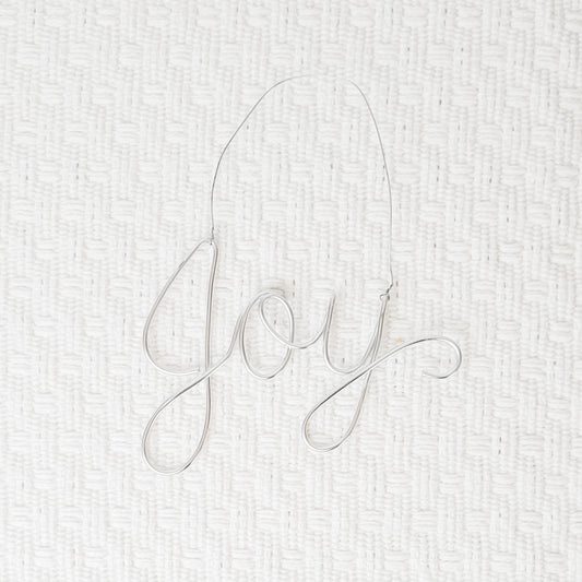 Joy Metal Script Ornament
