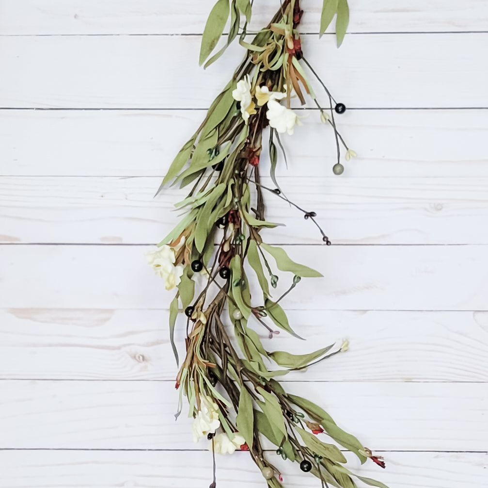 Tea Stained Country Flower Garland