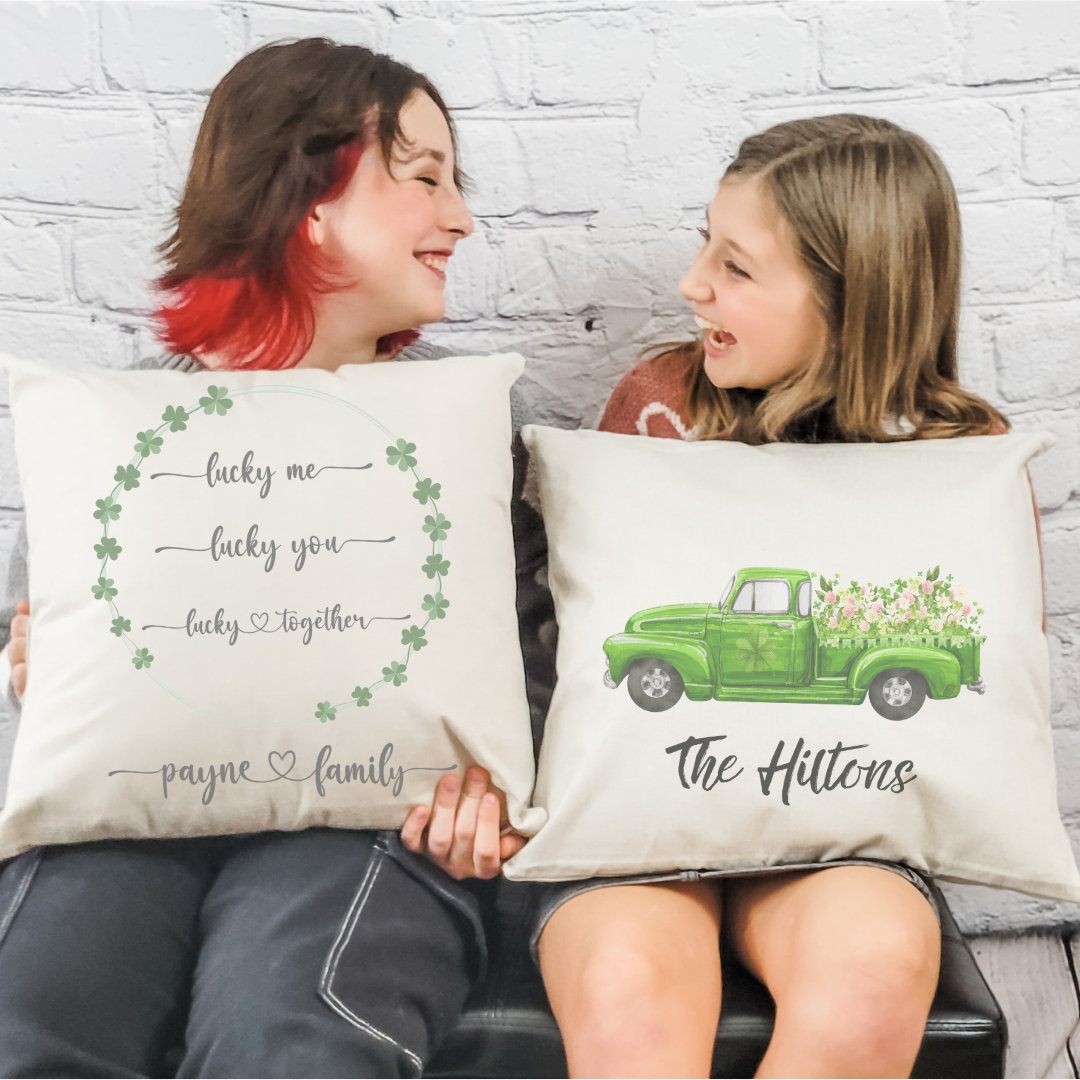 Personalized Lucky Me Lucky You Pillow Cover