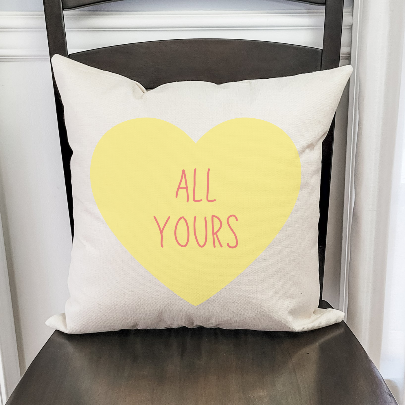 Candy Heart All Yours Pillow Cover (various colors)