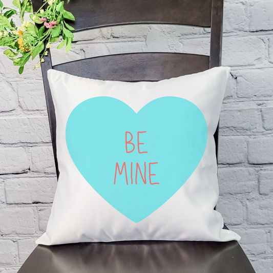 Candy Heart Be Mine Pillow Cover (various colors)