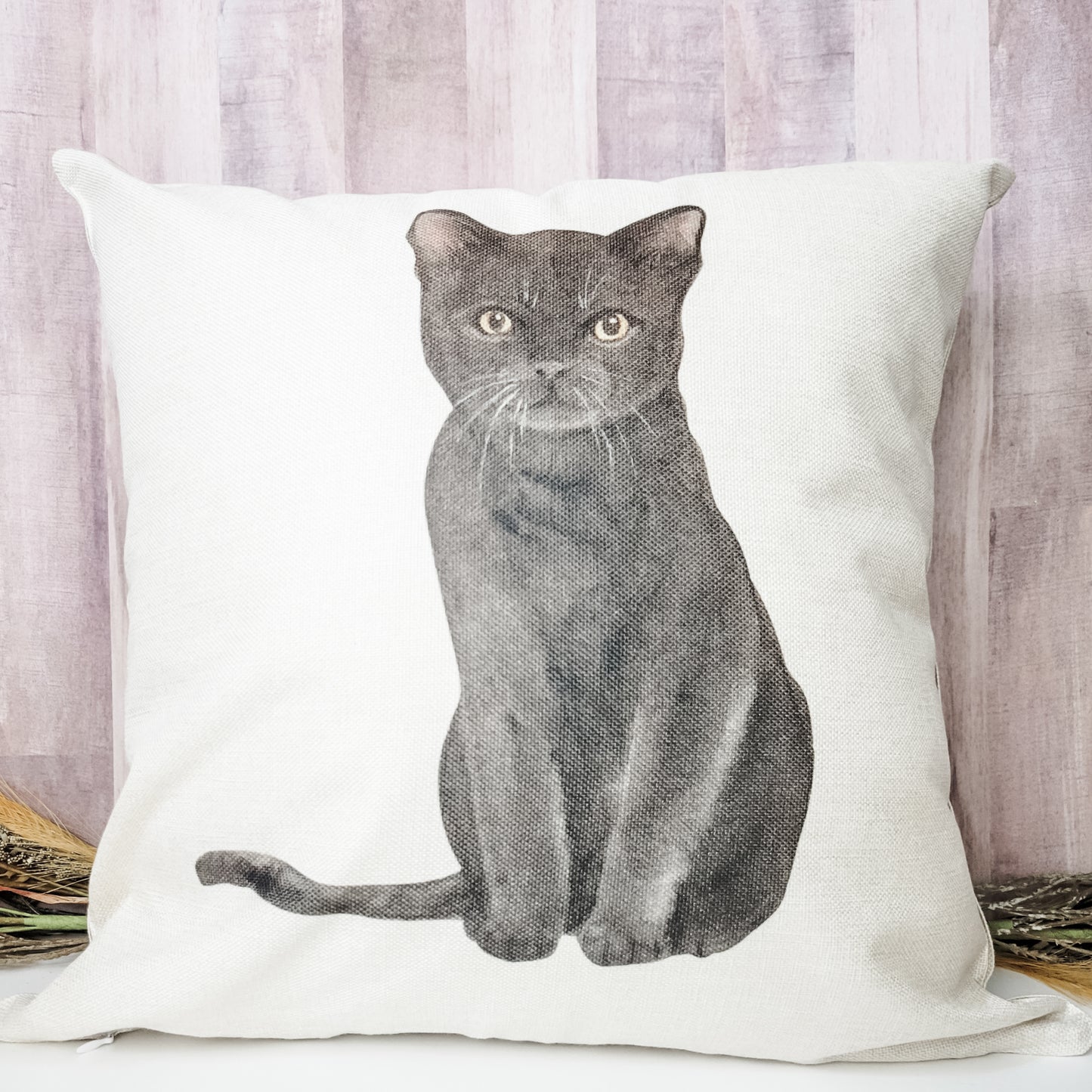 Black Cat Pillow Cover