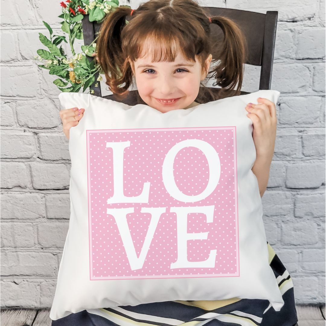 Block Love Pillow Cover