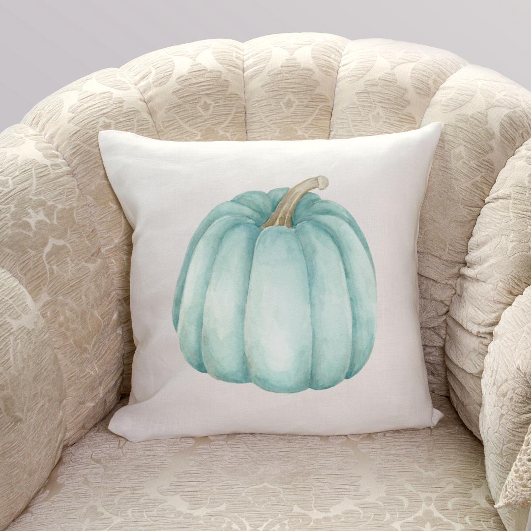 Blue Pumpkin Pillow Cover
