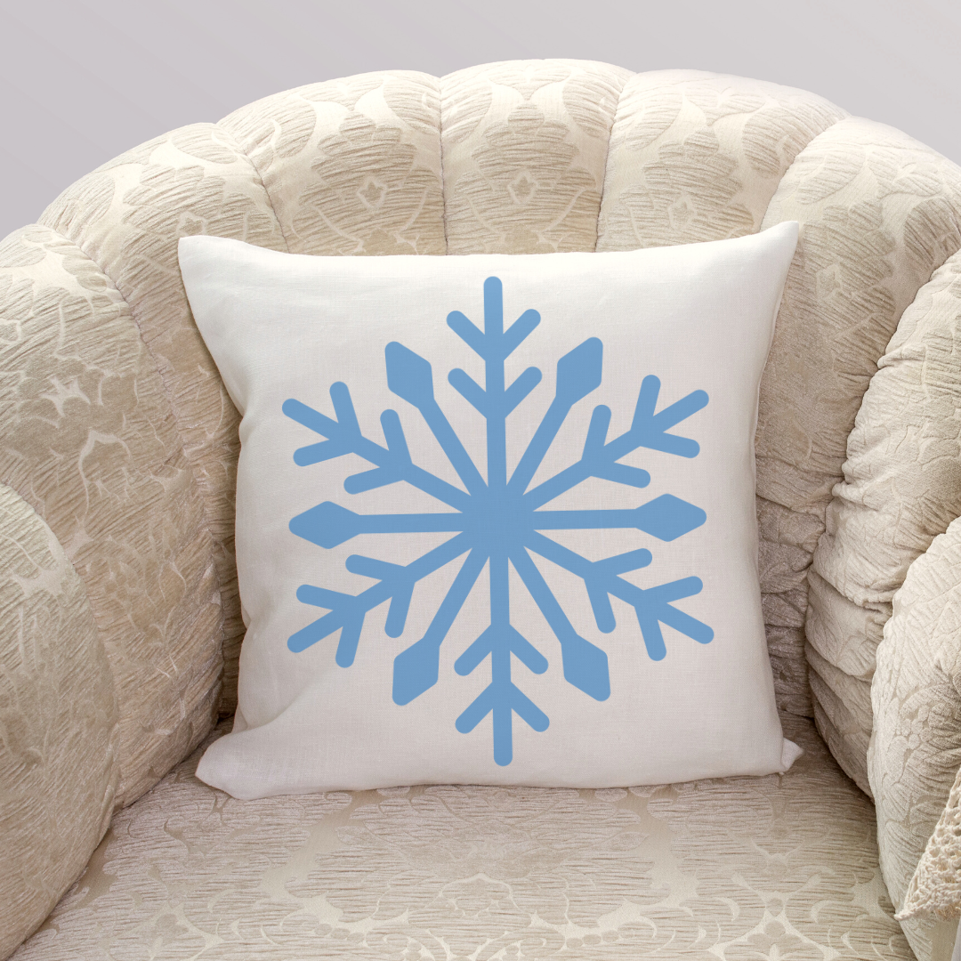 Blue Snowflake Pillow Cover