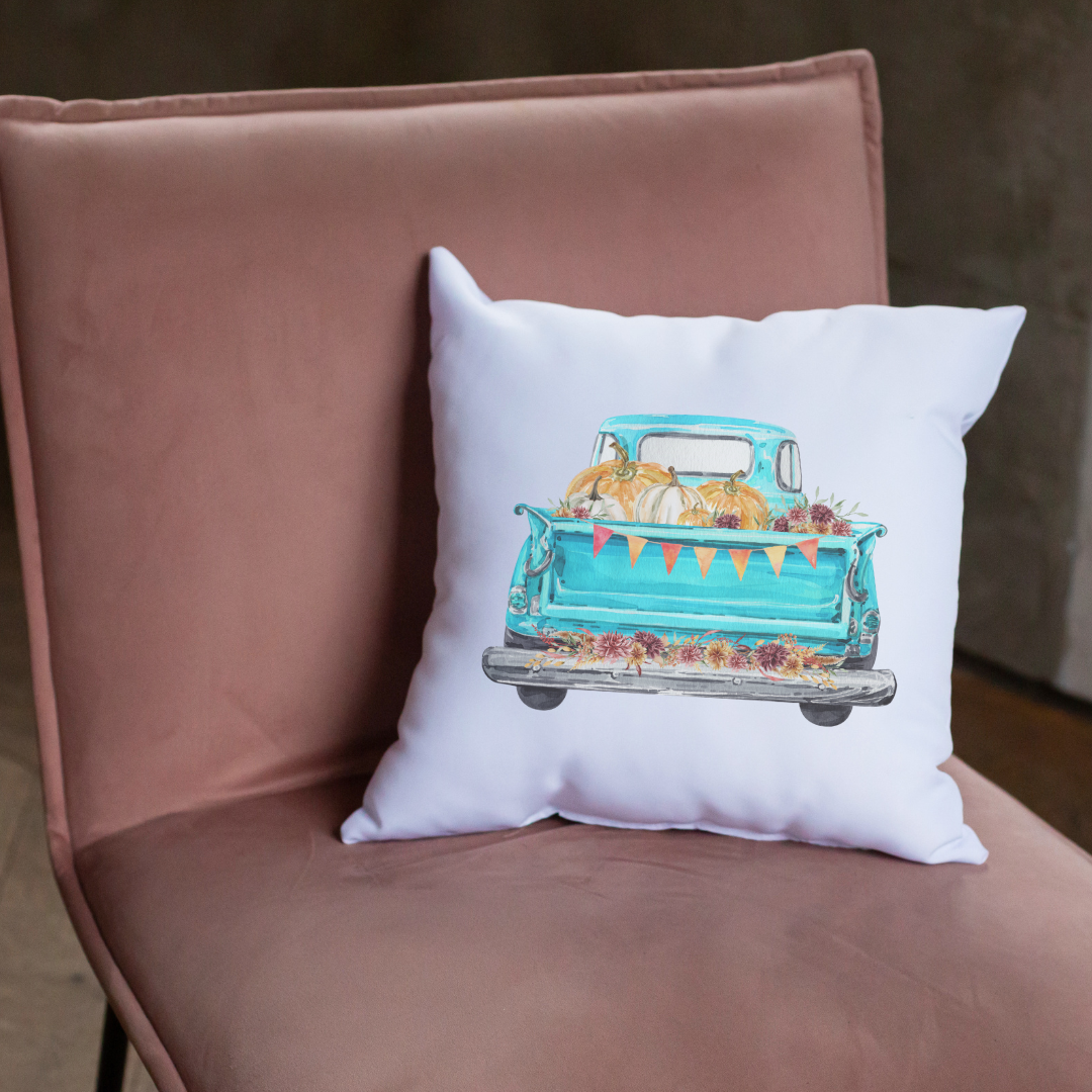 Blue Truck Tailgate Pillow Cover
