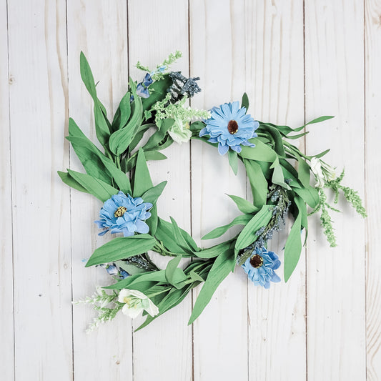 10" Blue and White Mini Wreath