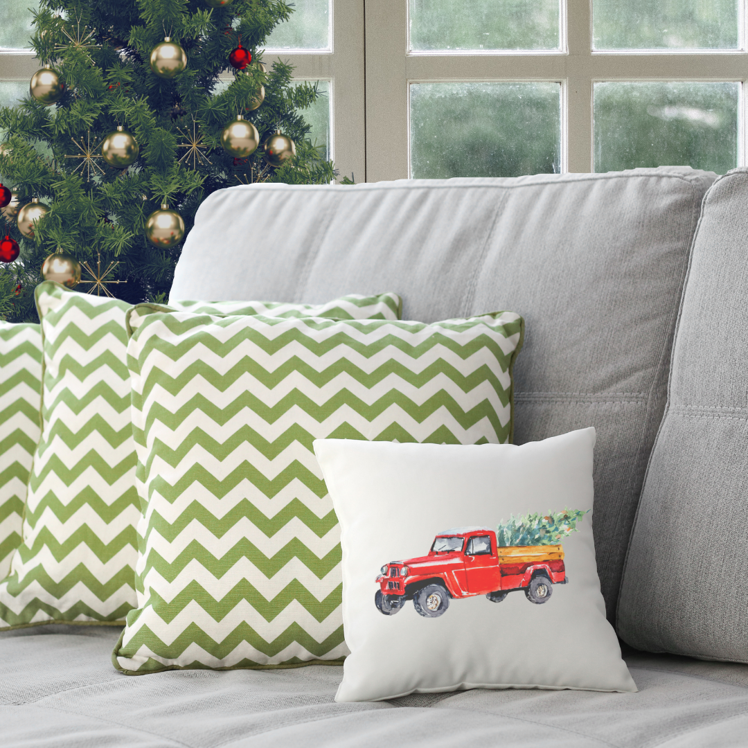 Christmas Truck Pillow Cover