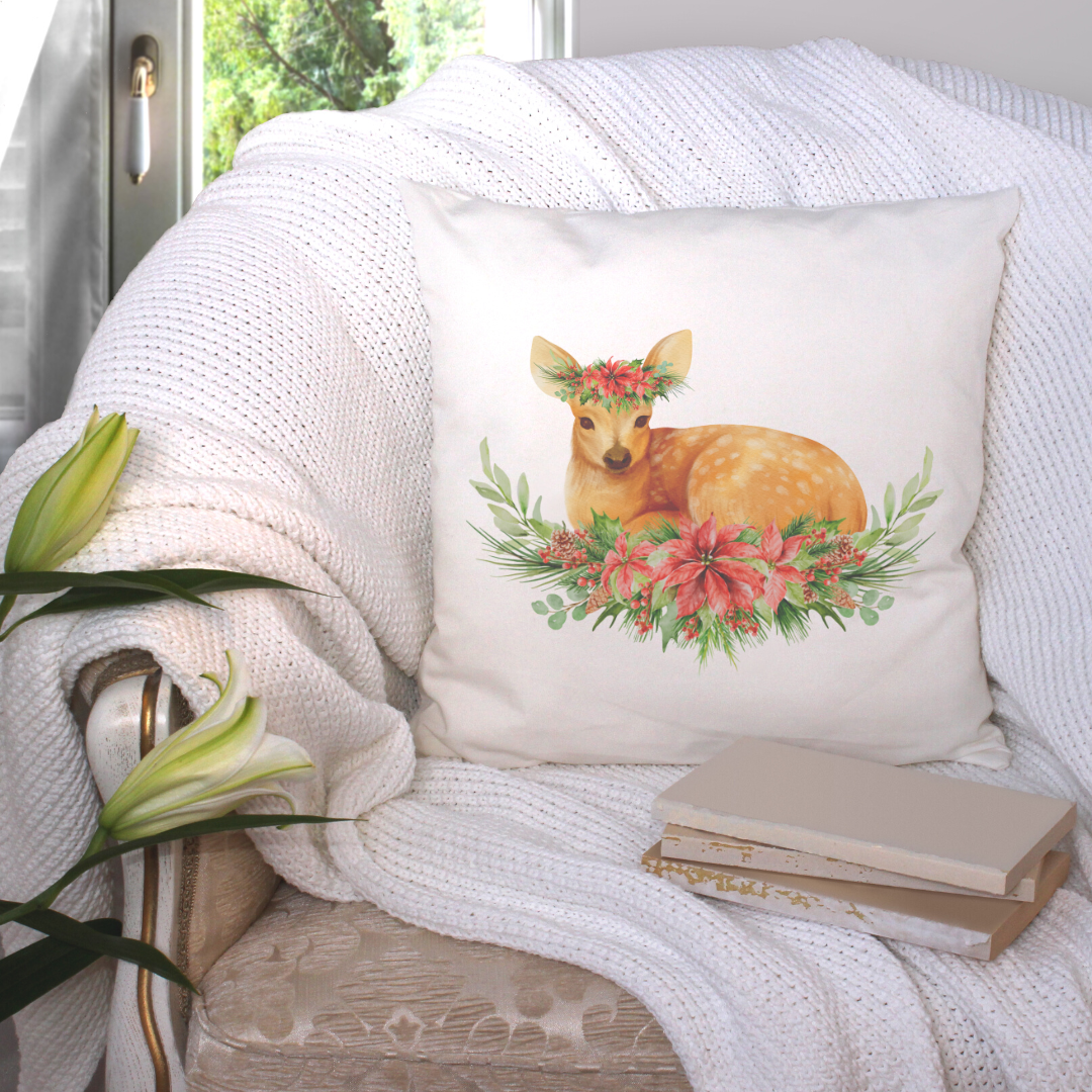 Deer Crown Pillow Cover