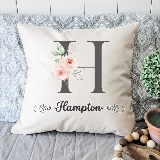Personalized Floral Monogram Pillow Covers