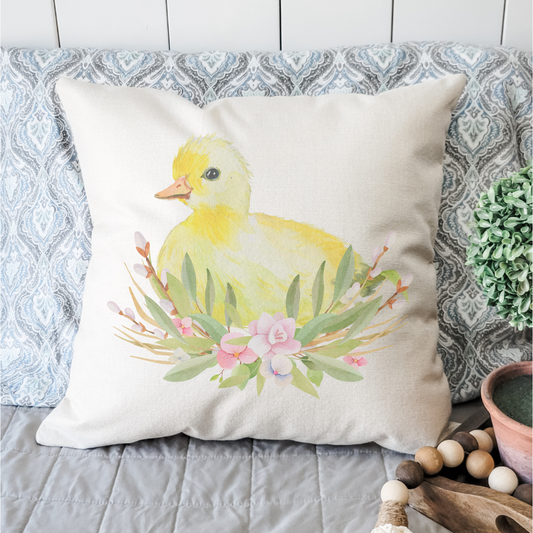 Flower Duckling Pillow Cover