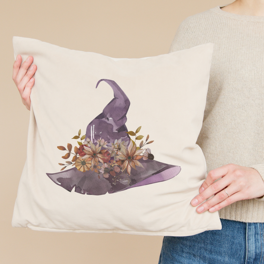 Flower Witch Hat Pillow Cover
