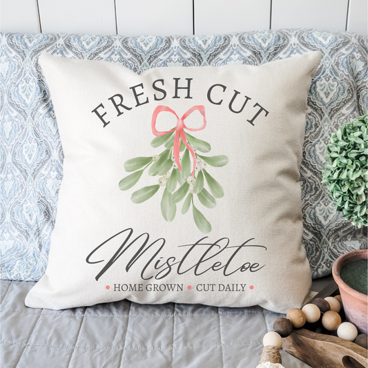 Fresh Cut Mistletoe Pillow Cover