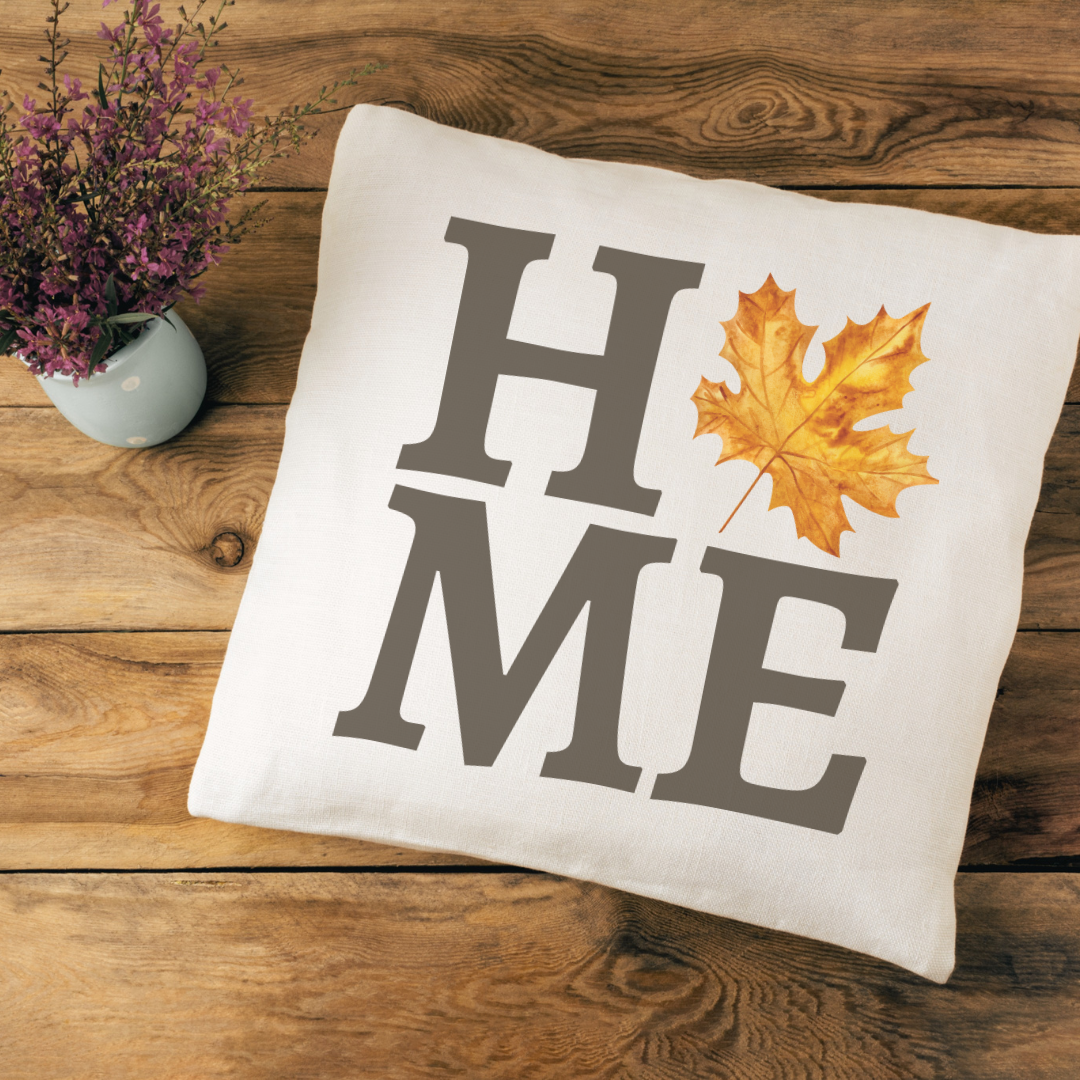 Home Leaf Pillow Cover