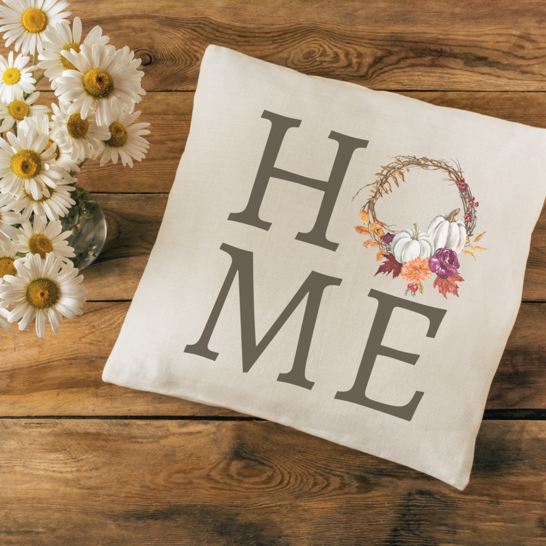 Home Wreath Pillow Cover