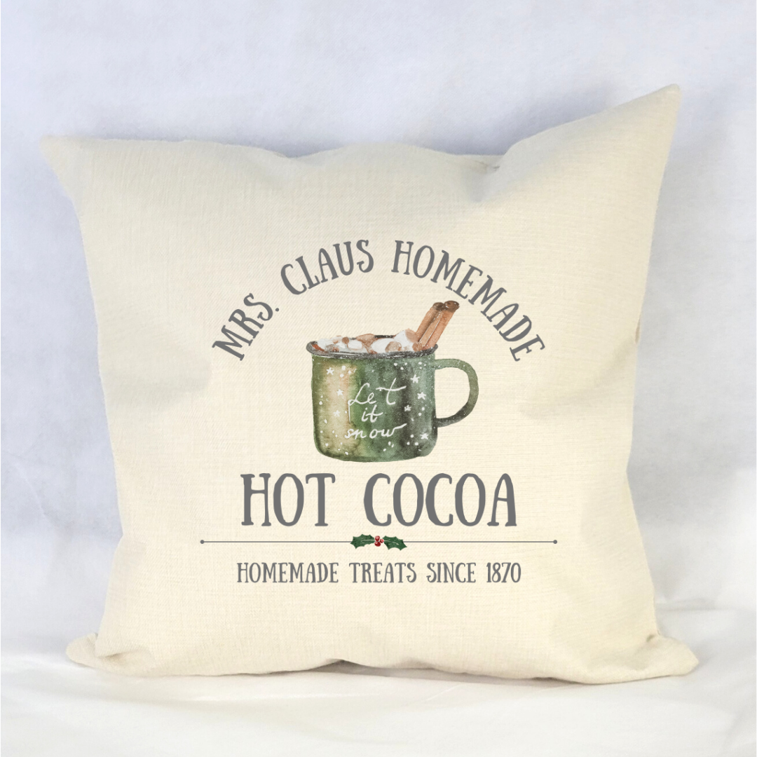 Mrs. Claus Hot Cocoa Pillow Cover