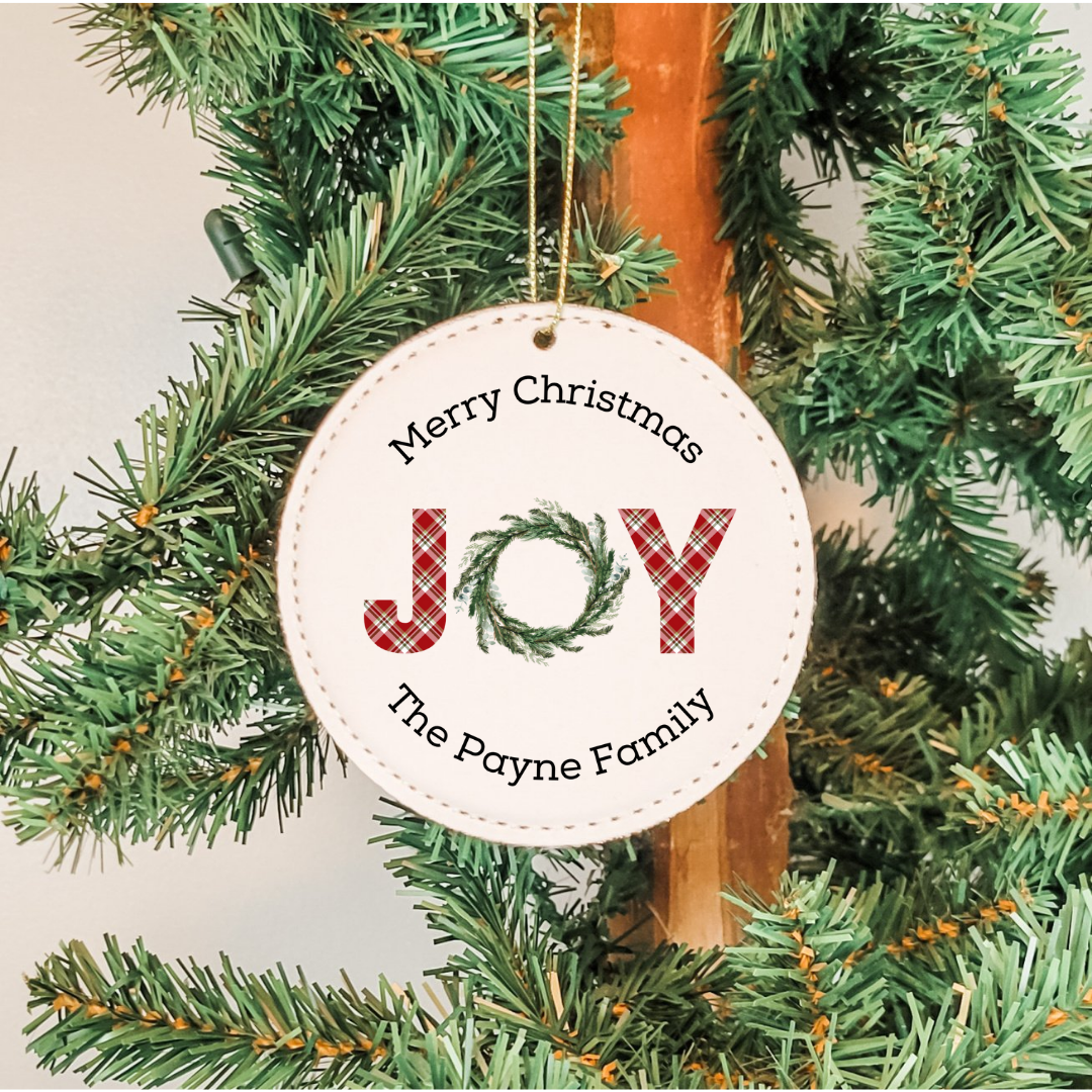 Personalized Joy Circle Ornament
