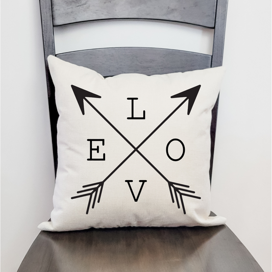Crossed Arrows Love Pillow Cover