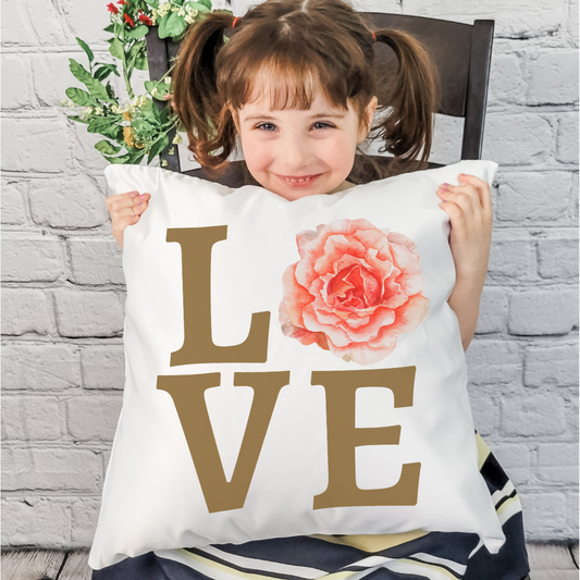Love Flower Pillow Cover