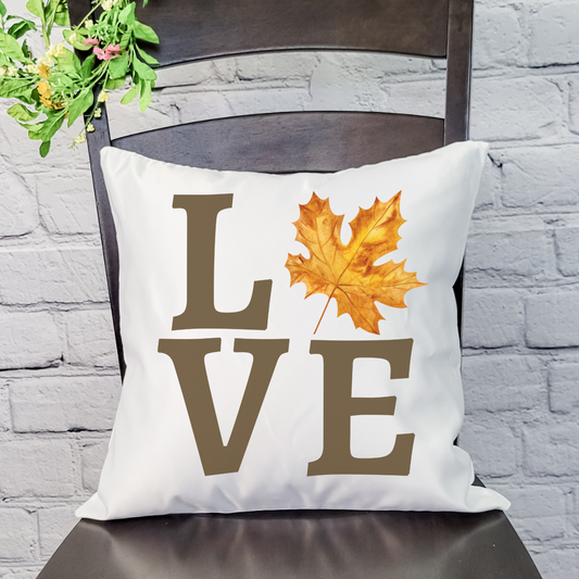 Love Leaf Pillow Cover