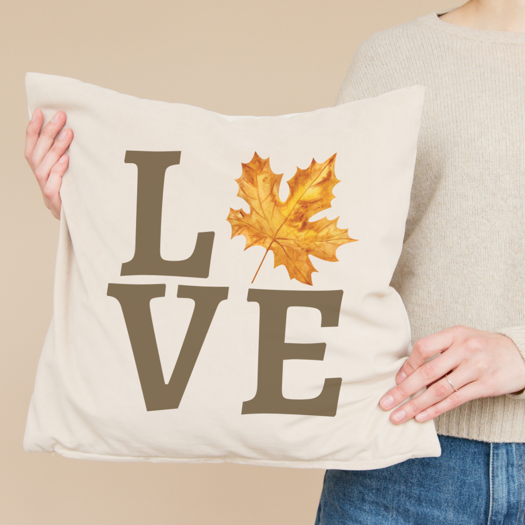Love Leaf Pillow Cover