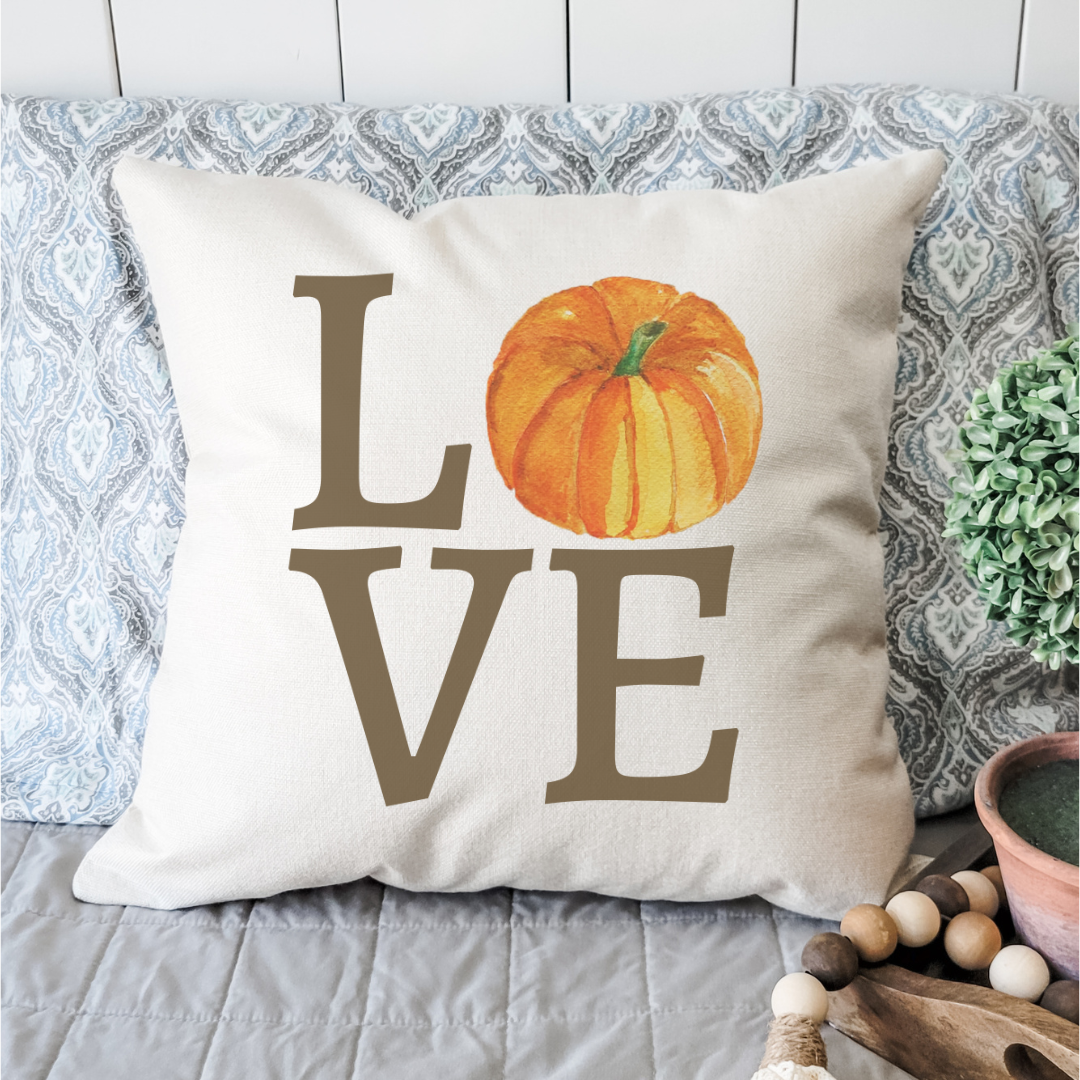 Love Pumpkin Pillow Cover