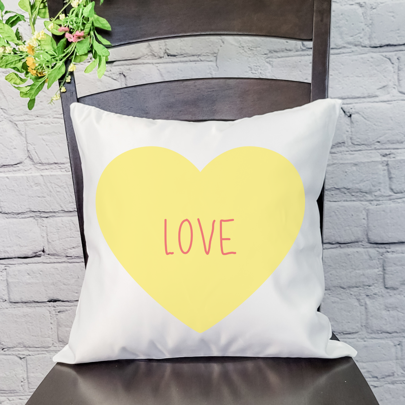 Candy Heart Love Pillow Cover (various colors)