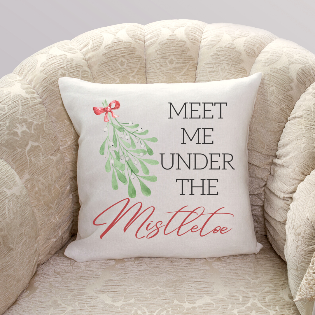 Meet Me Under the Mistletoe Pillow Cover