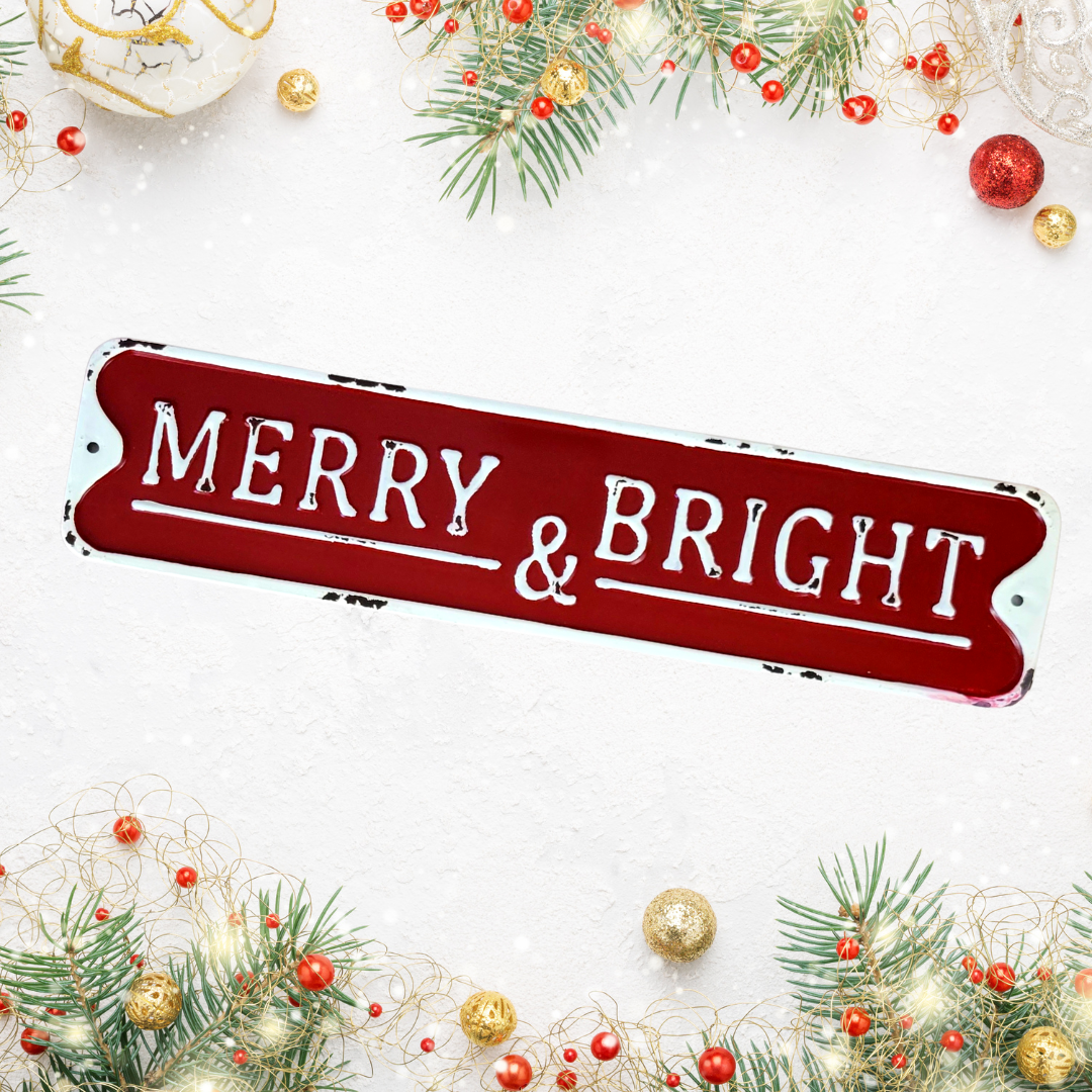 "Merry and Bright" Street Sign