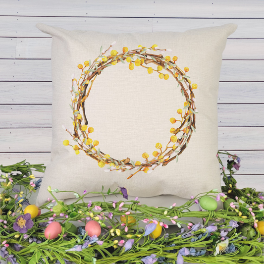 Mimosa Wreath Pillow Cover