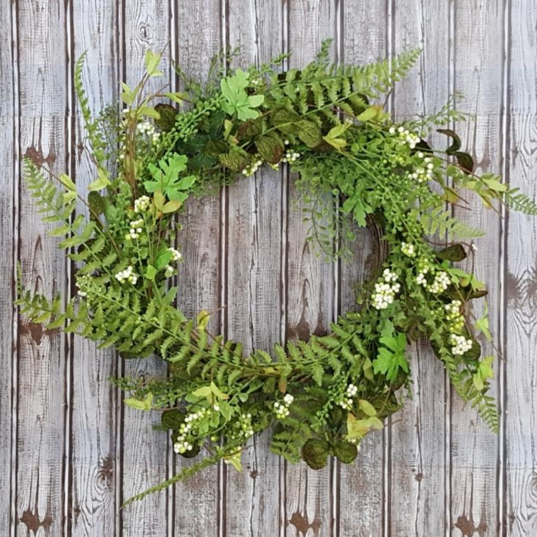 Mixed Green with Berries Wreath