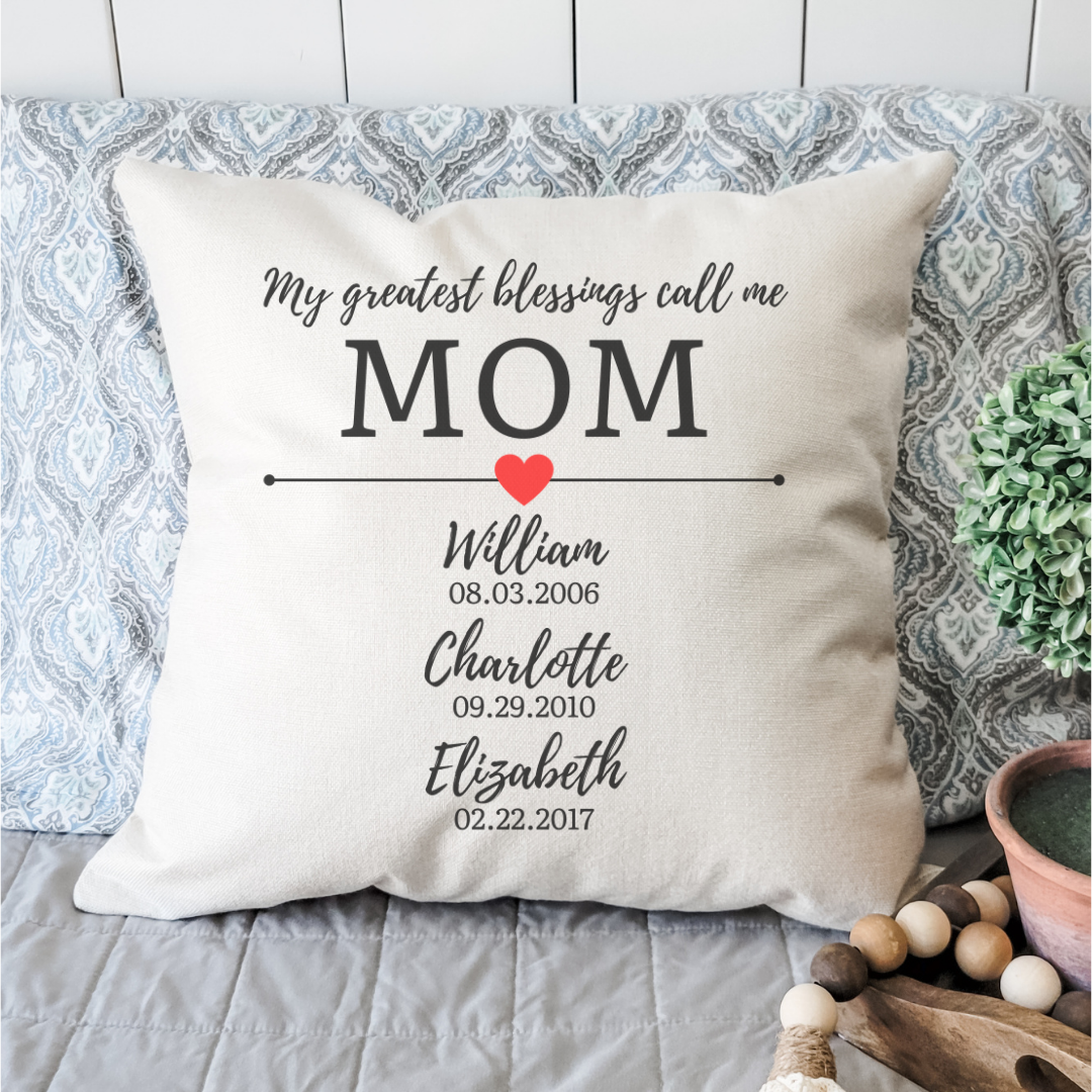 Personalized Greatest Blessings Pillow Cover