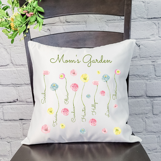 Personalized Mom's Garden Pillow Cover
