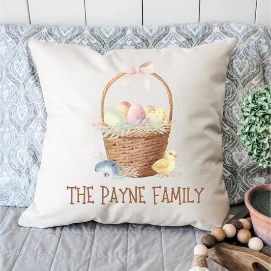 Personalized Egg Basket Pillow Cover