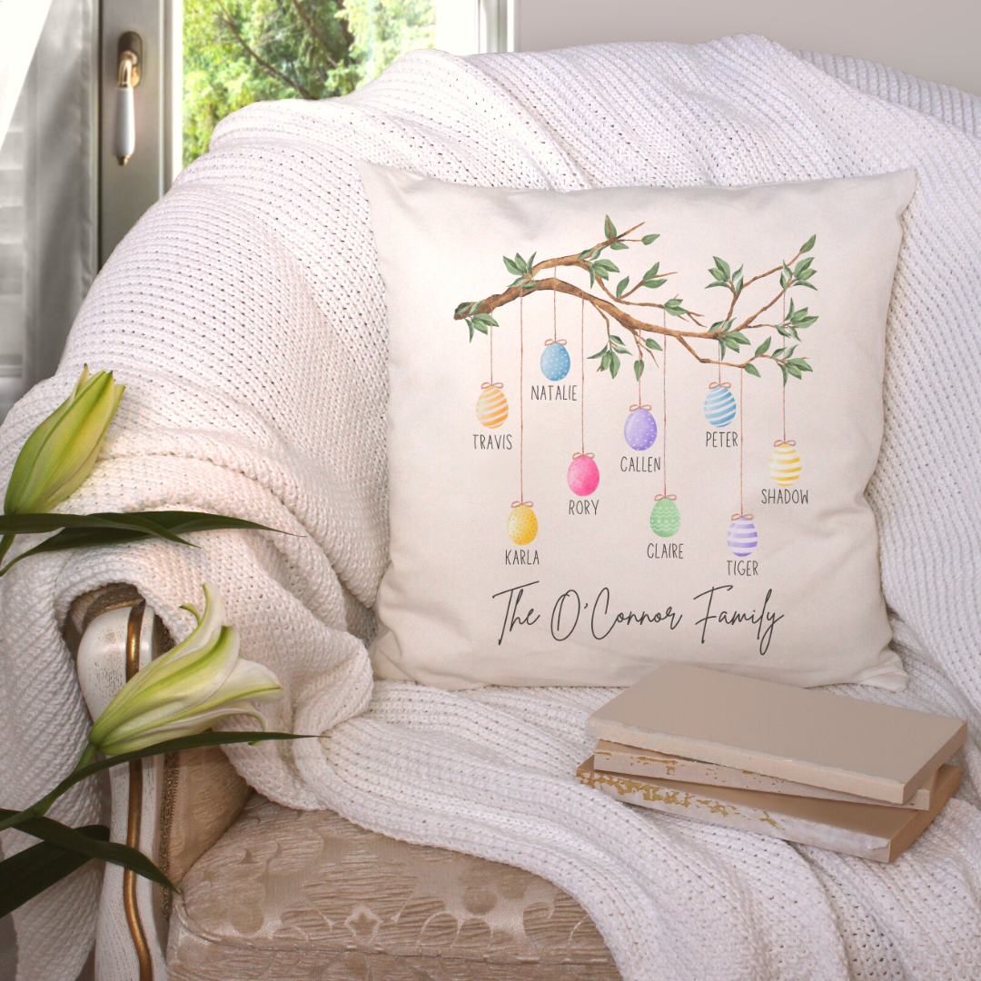 Personalized Egg Branch Pillow Cover