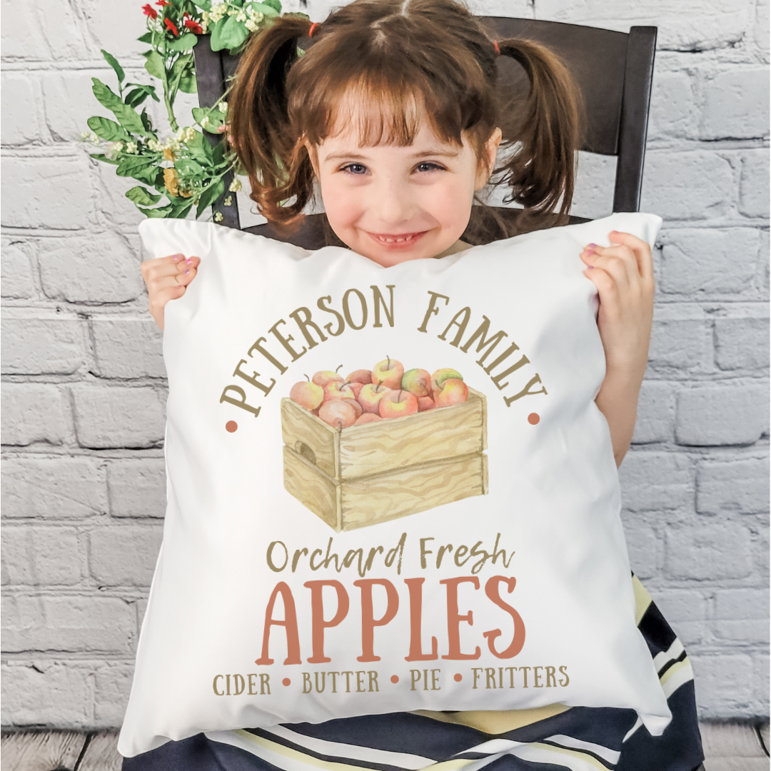 Personalized Family Farm Apples Pillow Cover