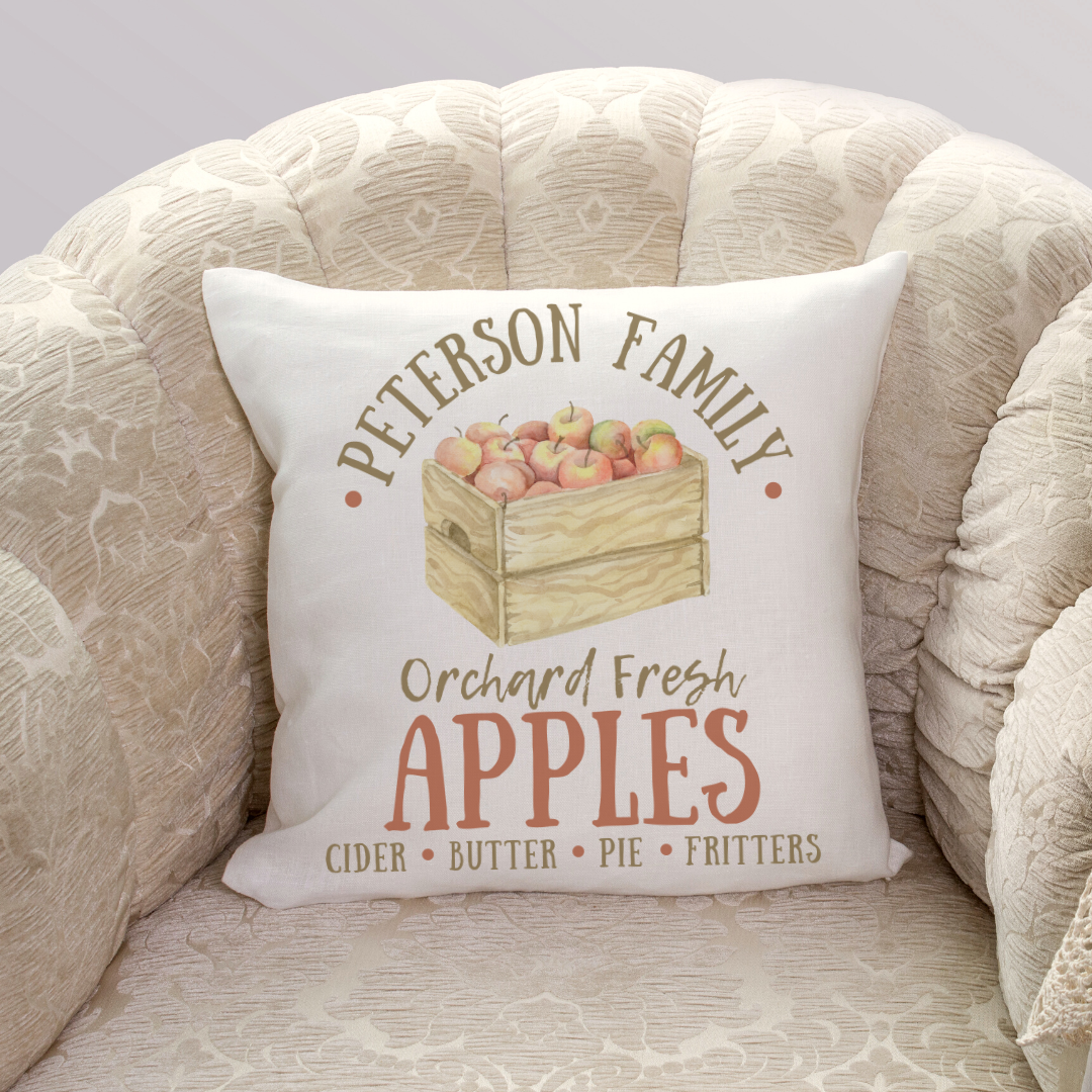 Personalized Family Farm Apples Pillow Cover