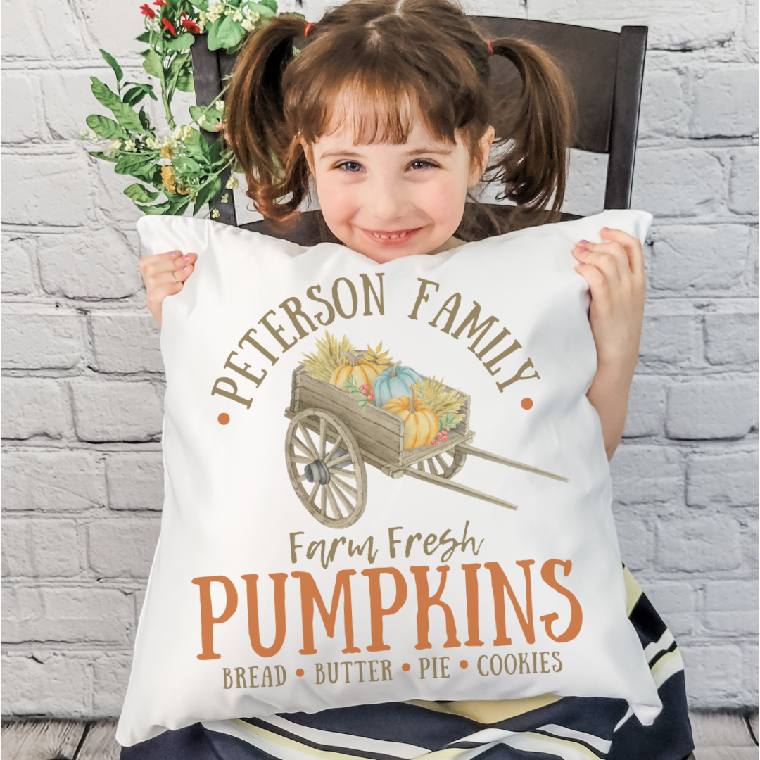 Personalized Family Farm Pumpkins Pillow Cover