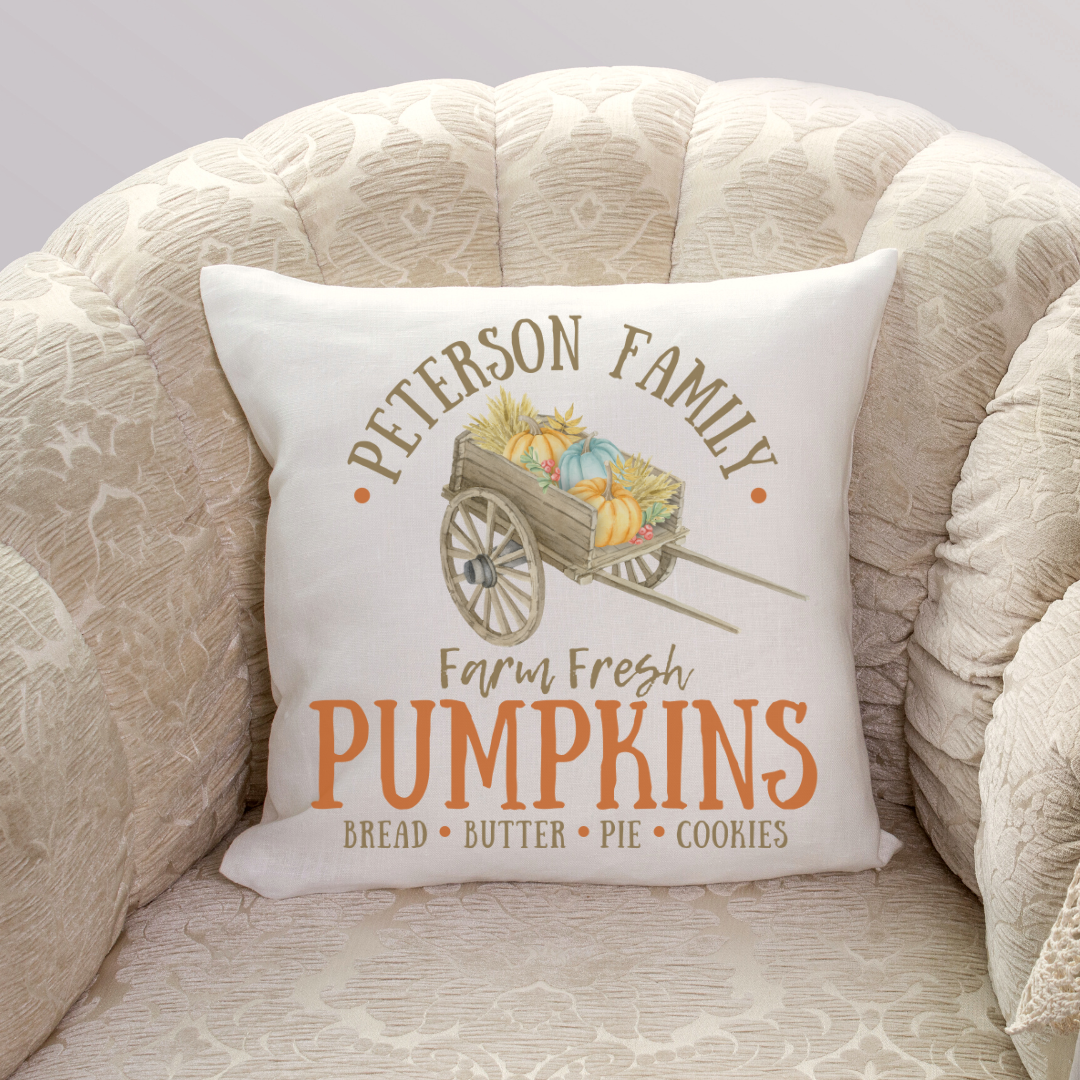 Personalized Family Farm Pumpkins Pillow Cover