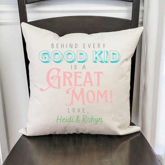 Personalized Great Mom Pillow Cover