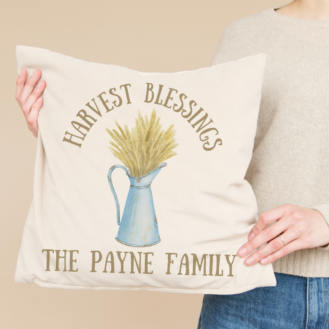 Personalized Harvest Blessings Pillow Cover