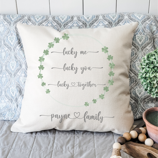 Personalized Lucky Me Lucky You Pillow Cover