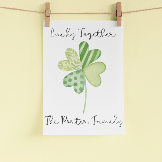 8 1/2 x 11 Personalized Lucky Together Print